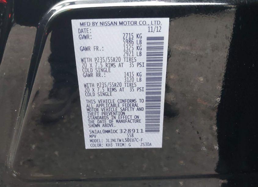 Photo 9 of 2013 Infiniti Jx35 (VIN 5N1AL0MM1DC328911)