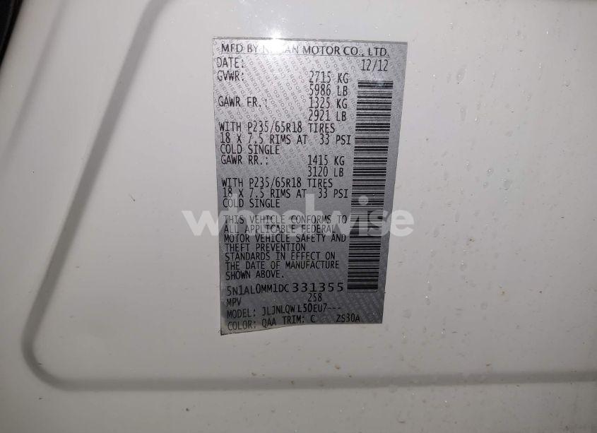 Photo 9 of 2013 Infiniti Jx35 (VIN 5N1AL0MM1DC331355)