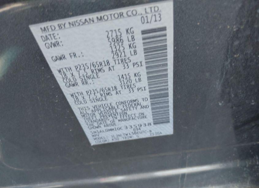 Photo 9 of 2013 Infiniti Jx35 (VIN 5N1AL0MM1DC335938)