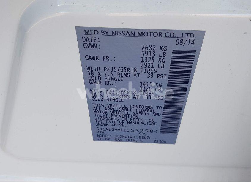 Photo 9 of 2014 Infiniti Qx60 (VIN 5N1AL0MM1EC552584)