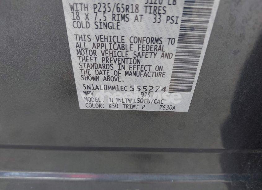 Photo 9 of 2014 Infiniti Qx60 (VIN 5N1AL0MM1EC555274)
