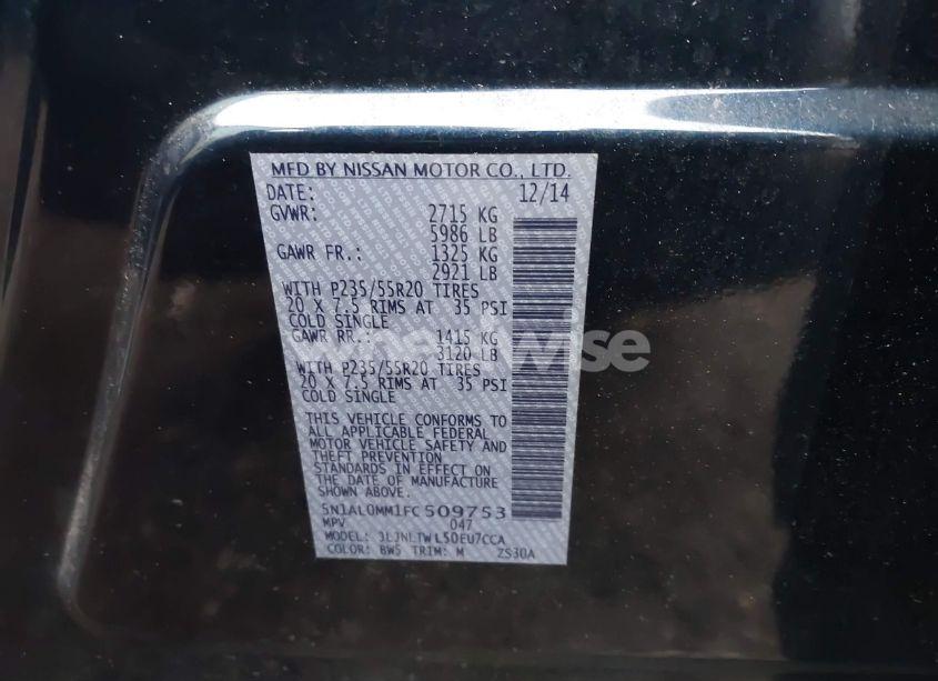 Photo 9 of 2015 Infiniti Qx60 (VIN 5N1AL0MM1FC509753)