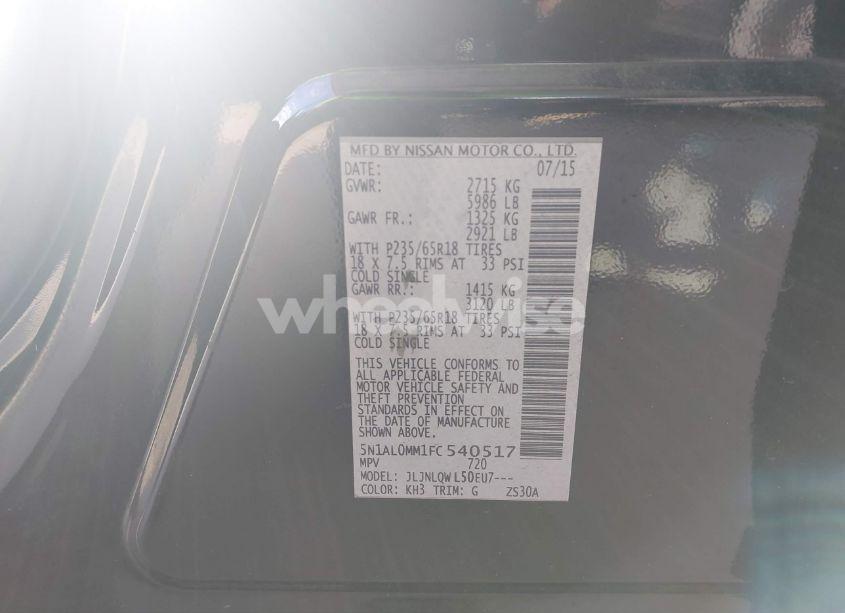 Photo 9 of 2015 Infiniti Qx60 (VIN 5N1AL0MM1FC540517)
