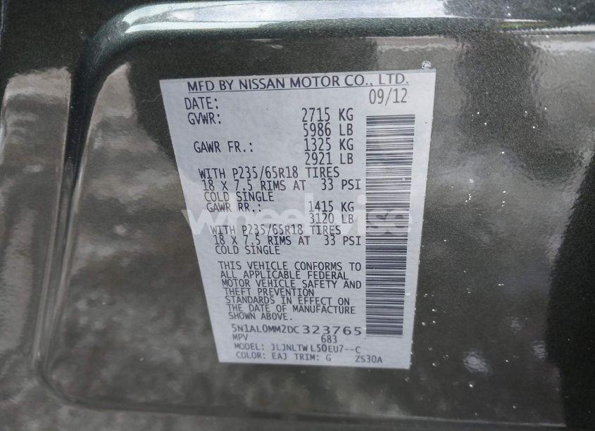 Photo 9 of 2013 Infiniti Jx35 (VIN 5N1AL0MM2DC323765)