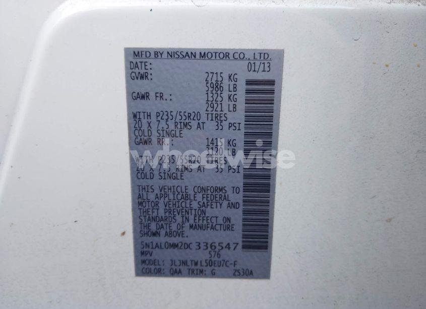 Photo 9 of 2013 Infiniti Jx35 (VIN 5N1AL0MM2DC336547)