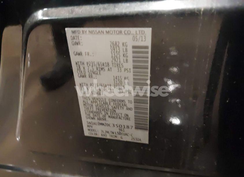 Photo 9 of 2013 Infiniti Jx35 (VIN 5N1AL0MM2DC350187)