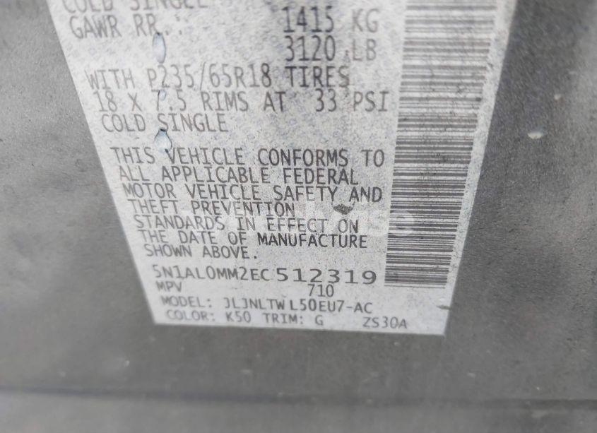 Photo 9 of 2014 Infiniti Qx60 (VIN 5N1AL0MM2EC512319)