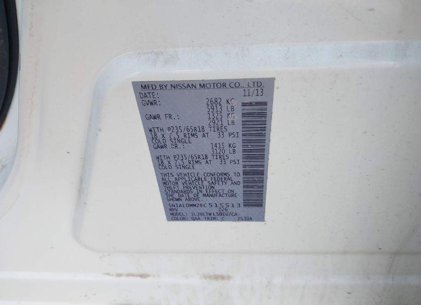 Photo 9 of 2014 Infiniti Qx60 (VIN 5N1AL0MM2EC515513)
