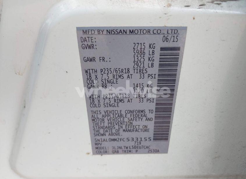 Photo 9 of 2015 Infiniti Qx60 N/A (VIN 5N1AL0MM2FC533155)