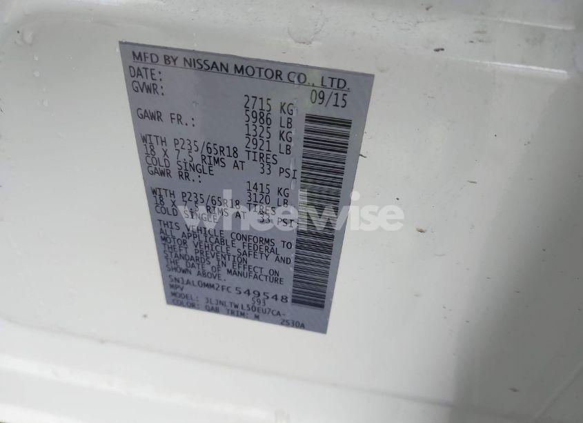 Photo 9 of 2015 Infiniti Qx60 (VIN 5N1AL0MM2FC549548)