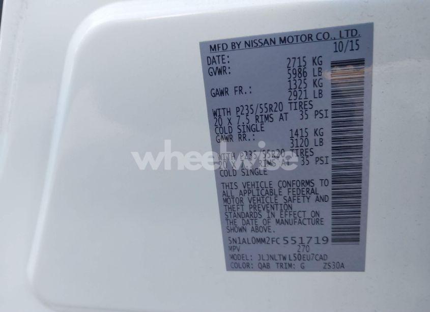 Photo 9 of 2015 Infiniti Qx60 (VIN 5N1AL0MM2FC551719)