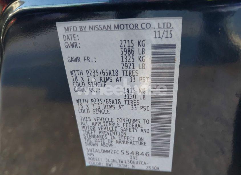 Photo 9 of 2015 Infiniti Qx60 (VIN 5N1AL0MM2FC554846)