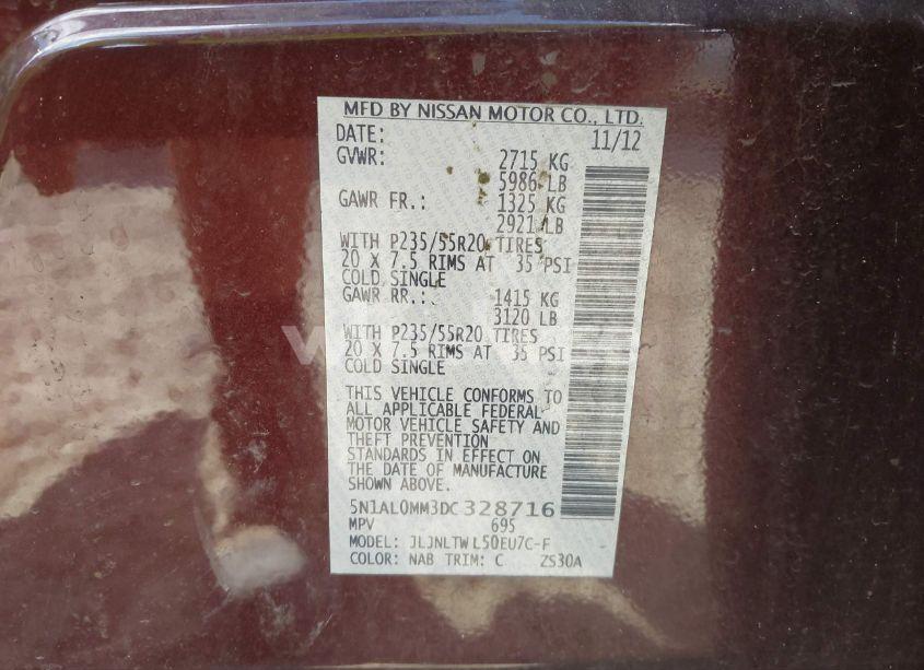 Photo 9 of 2013 Infiniti Jx35 (VIN 5N1AL0MM3DC328716)