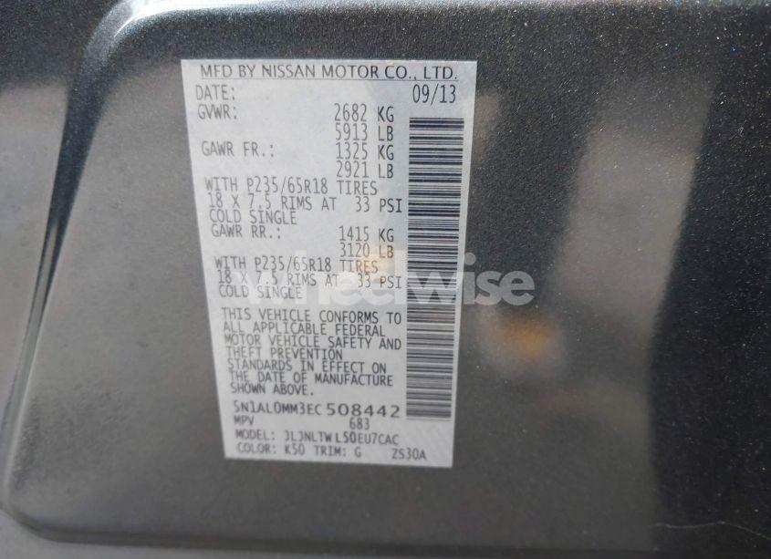 Photo 9 of 2014 Infiniti Qx60 (VIN 5N1AL0MM3EC508442)