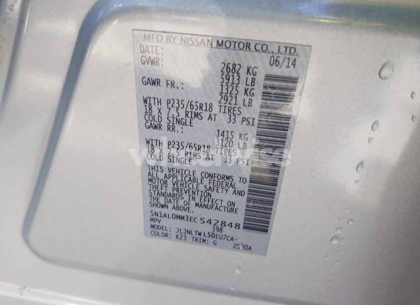 Photo 9 of 2014 Infiniti Qx60 (VIN 5N1AL0MM3EC542848)