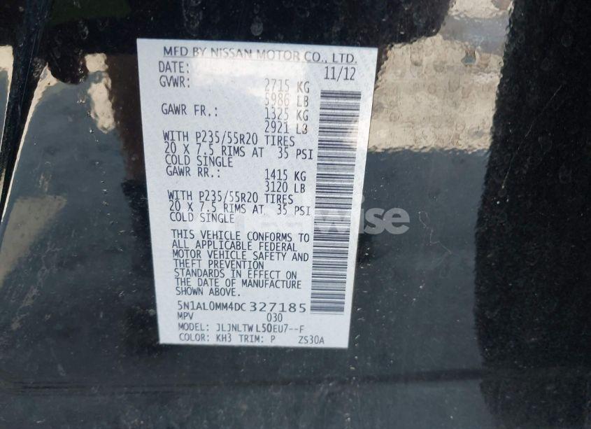 Photo 9 of 2013 Infiniti Jx35 (VIN 5N1AL0MM4DC327185)