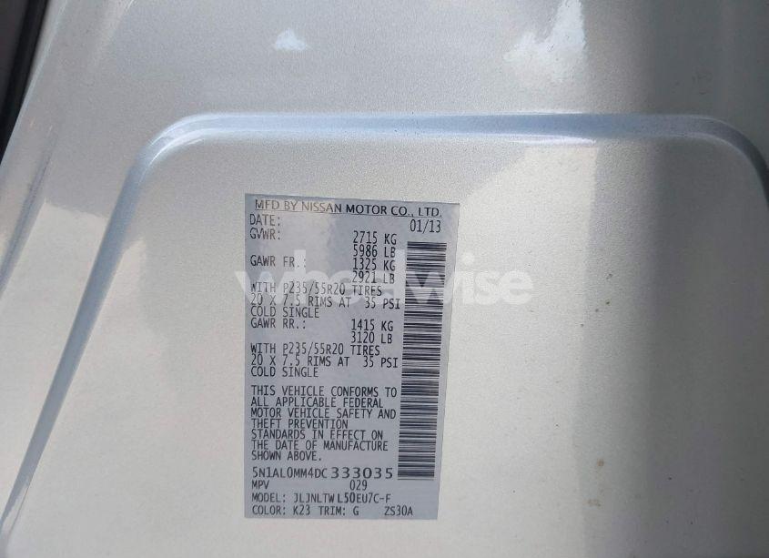 Photo 9 of 2013 Infiniti Jx35 (VIN 5N1AL0MM4DC333035)