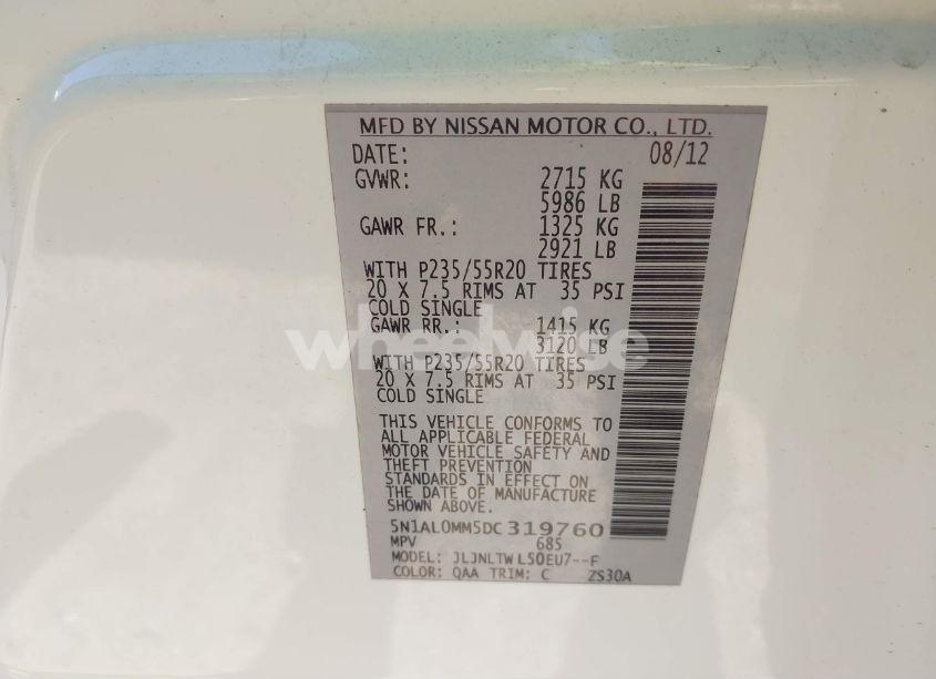 Photo 9 of 2013 Infiniti Jx35 (VIN 5N1AL0MM5DC319760)