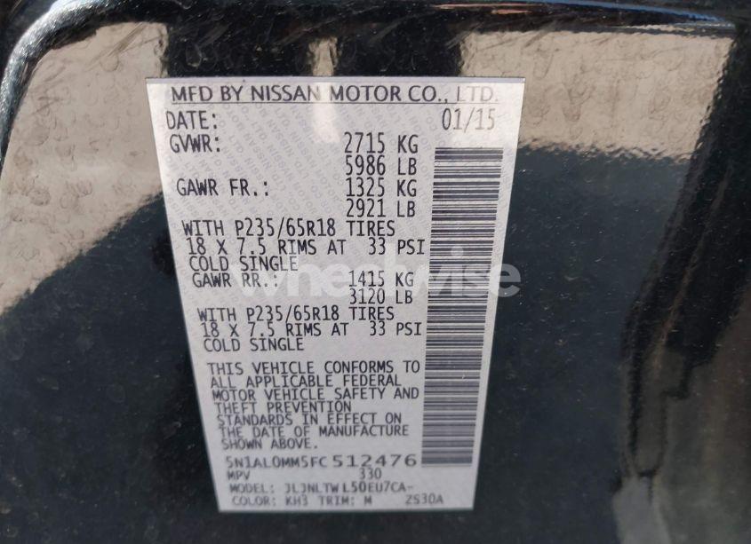 Photo 9 of 2015 Infiniti Qx60 (VIN 5N1AL0MM5FC512476)