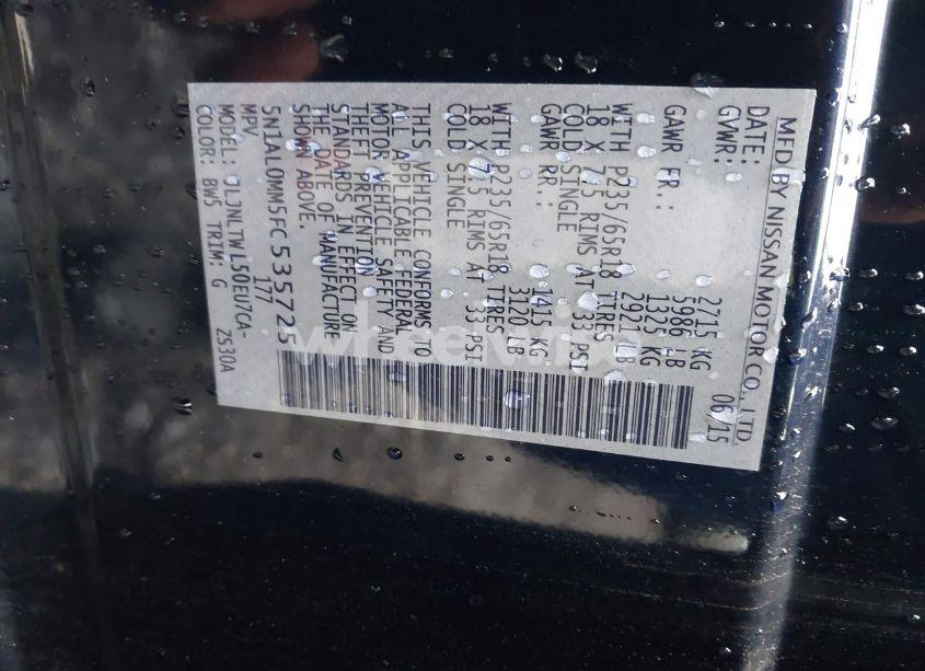 Photo 9 of 2015 Infiniti Qx60 N/A (VIN 5N1AL0MM5FC535725)