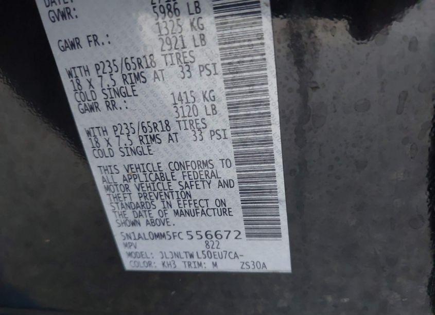 Photo 9 of 2015 Infiniti Qx60 (VIN 5N1AL0MM5FC556672)