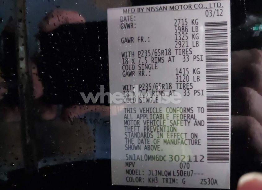 Photo 9 of 2013 Infiniti Jx35 (VIN 5N1AL0MM6DC302112)