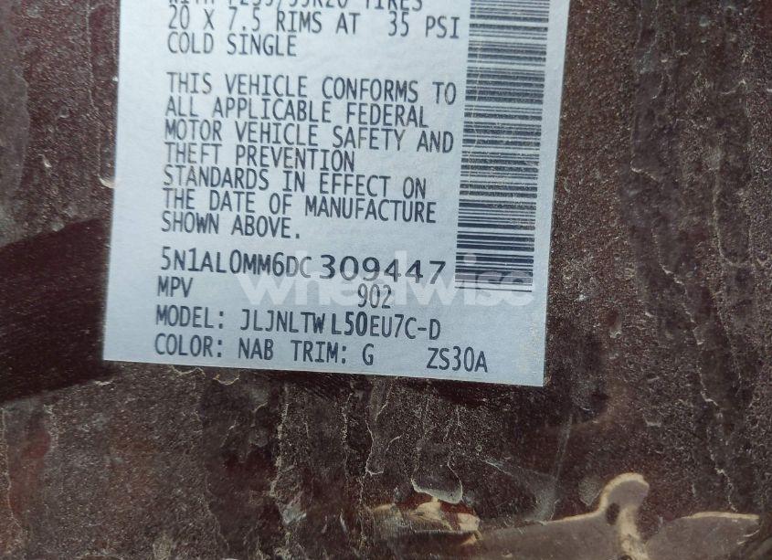 Photo 9 of 2013 Infiniti Jx35 (VIN 5N1AL0MM6DC309447)