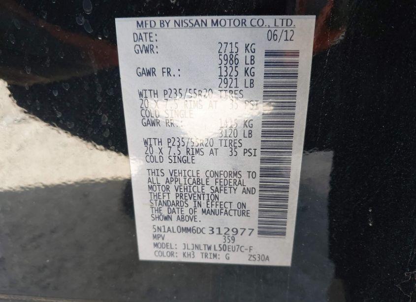 Photo 9 of 2013 Infiniti Jx35 (VIN 5N1AL0MM6DC312977)