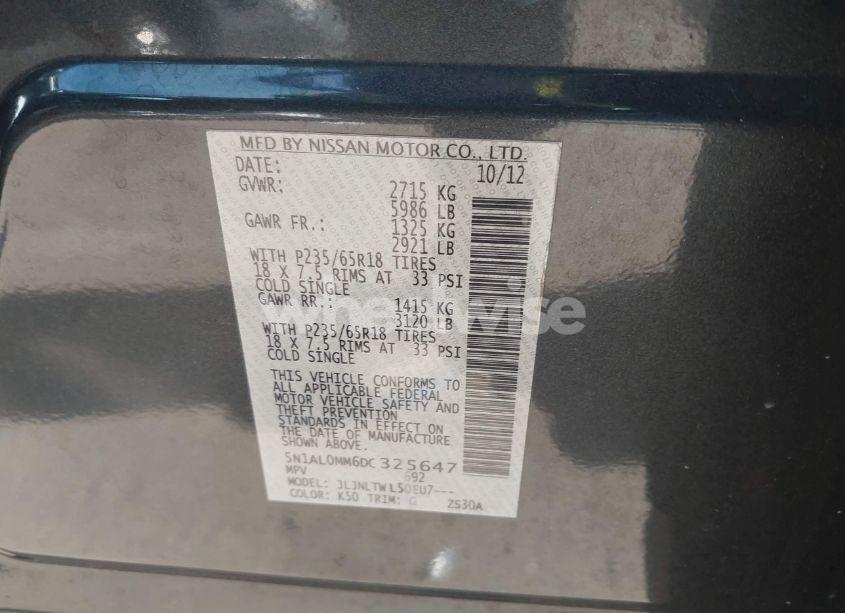 Photo 9 of 2013 Infiniti Jx35 (VIN 5N1AL0MM6DC325647)