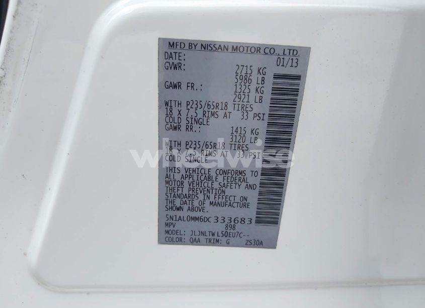 Photo 9 of 2013 Infiniti Jx35 (VIN 5N1AL0MM6DC333683)