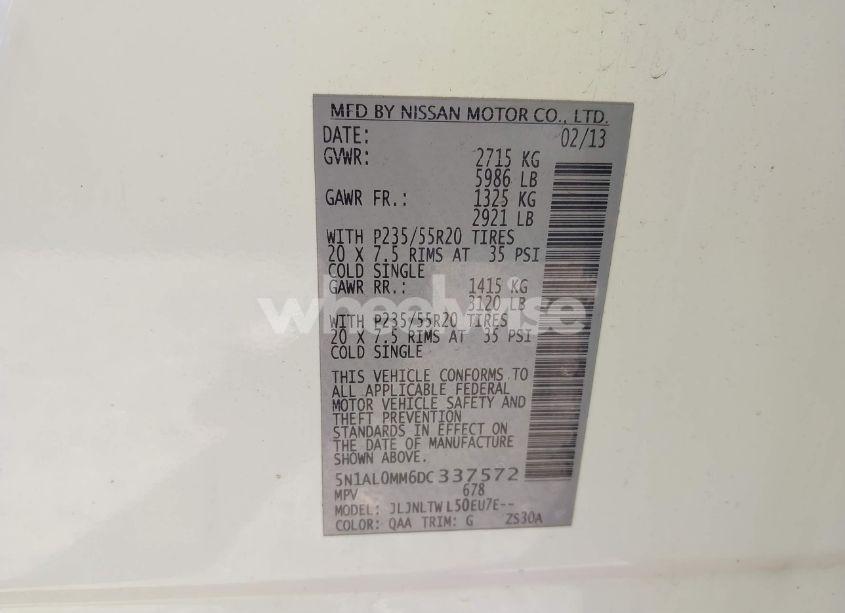 Photo 9 of 2013 Infiniti Jx35 (VIN 5N1AL0MM6DC337572)