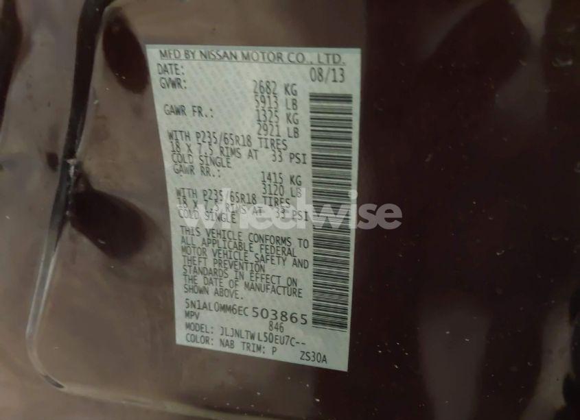 Photo 9 of 2014 Infiniti Qx60 (VIN 5N1AL0MM6EC503865)