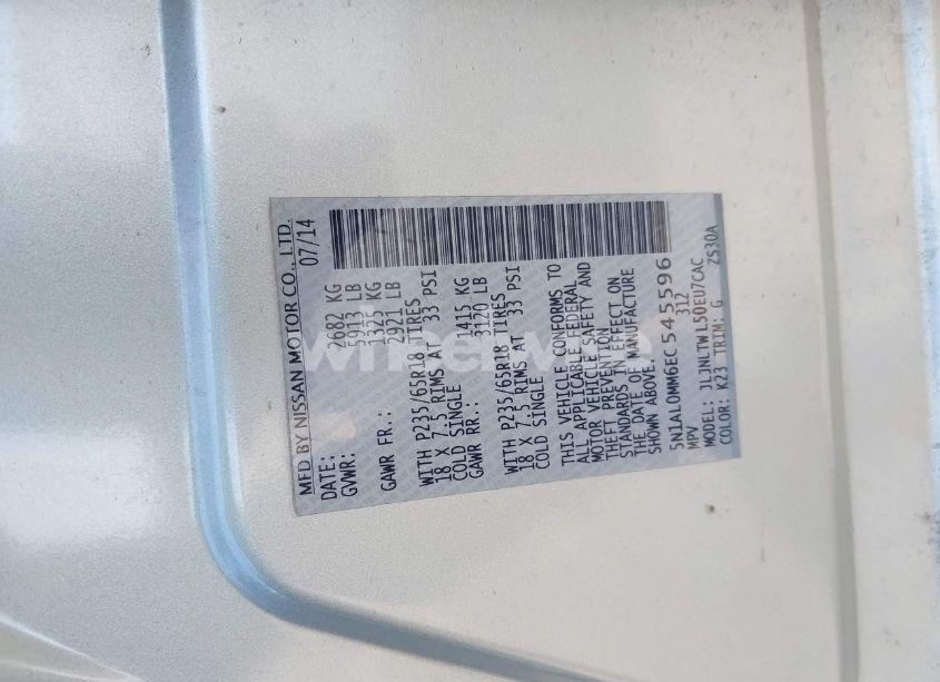 Photo 9 of 2014 Infiniti Qx60 N/A (VIN 5N1AL0MM6EC545596)