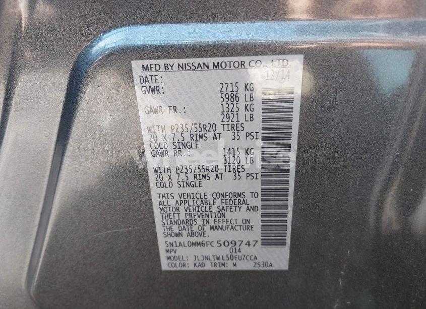 Photo 9 of 2015 Infiniti Qx60 (VIN 5N1AL0MM6FC509747)