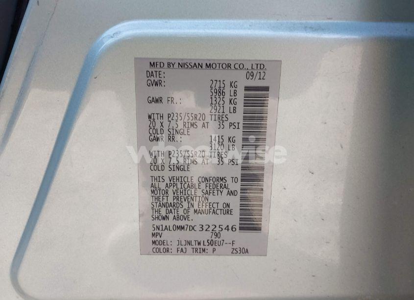 Photo 9 of 2013 Infiniti Jx35 (VIN 5N1AL0MM7DC322546)