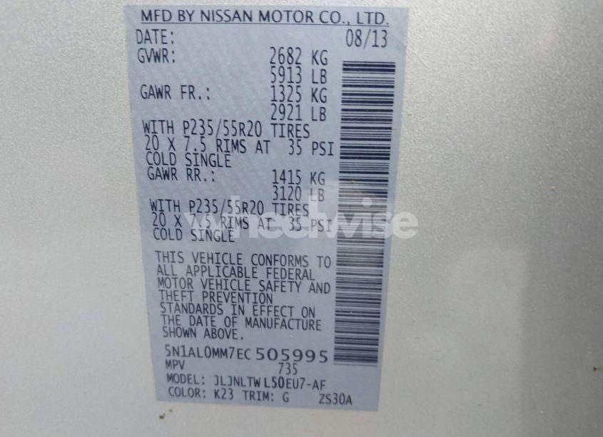 Photo 9 of 2014 Infiniti Qx60 (VIN 5N1AL0MM7EC505995)