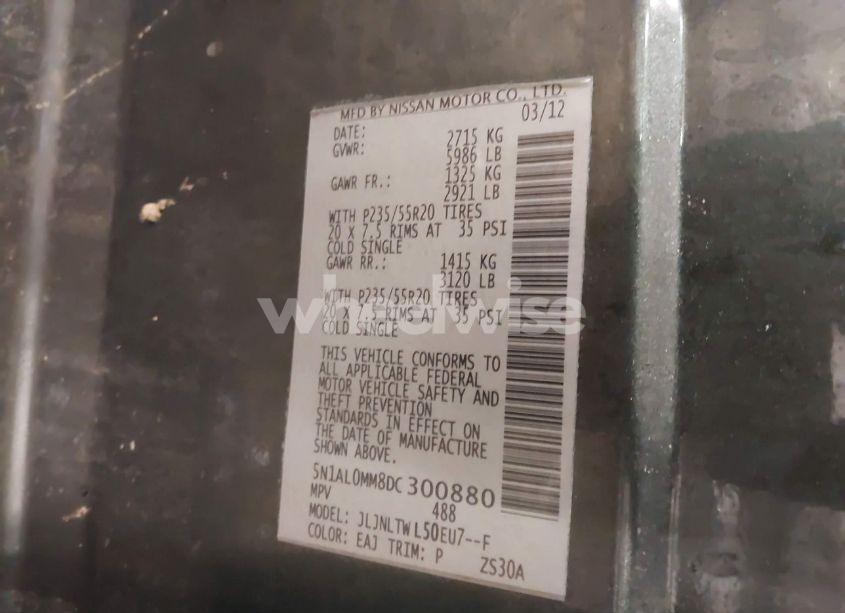 Photo 9 of 2013 Infiniti Jx35 (VIN 5N1AL0MM8DC300880)