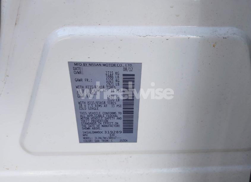 Photo 9 of 2013 Infiniti Jx35 (VIN 5N1AL0MM9DC319289)