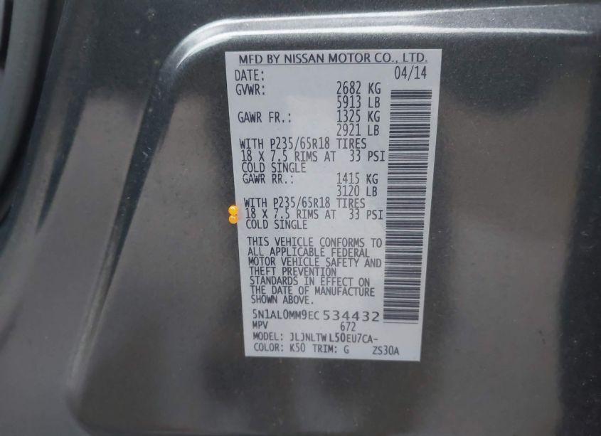 Photo 9 of 2014 Infiniti Qx60 (VIN 5N1AL0MM9EC534432)