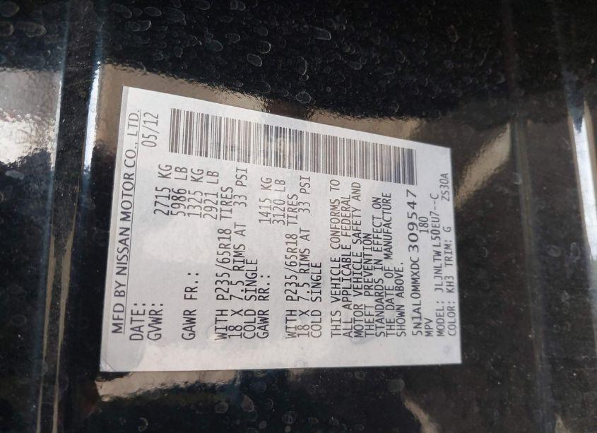 Photo 9 of 2013 Infiniti Jx35 (VIN 5N1AL0MMXDC309547)