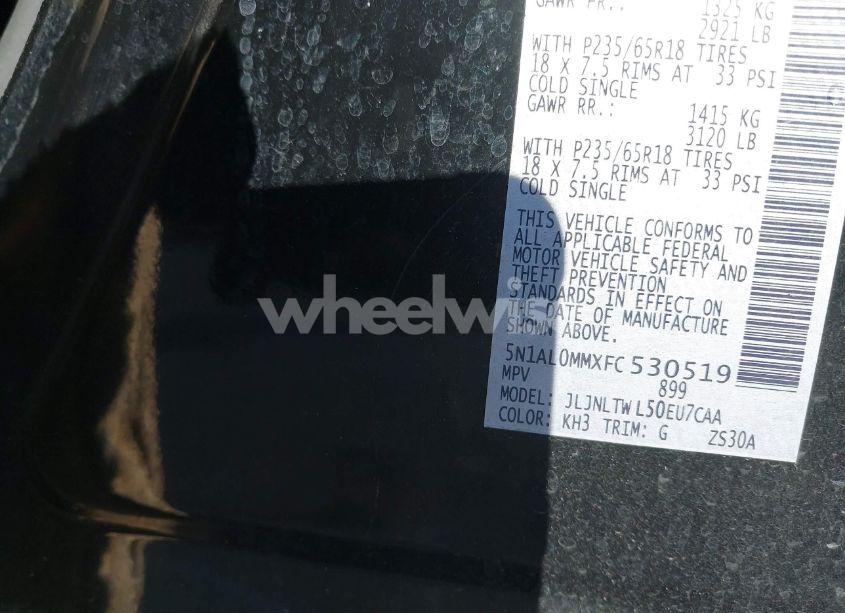 Photo 9 of 2015 Infiniti Qx60 (VIN 5N1AL0MMXFC530519)