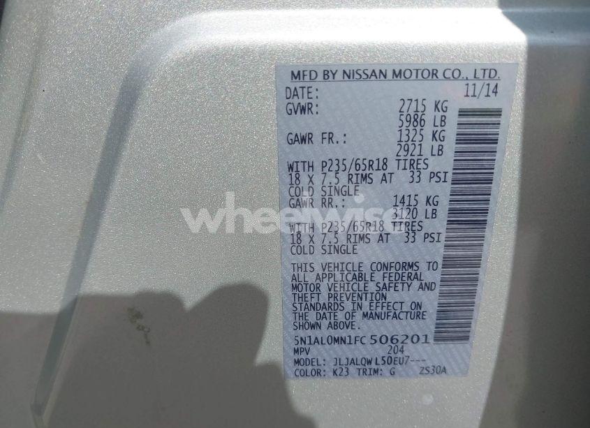 Photo 9 of 2015 Infiniti Qx60 (VIN 5N1AL0MN1FC506201)