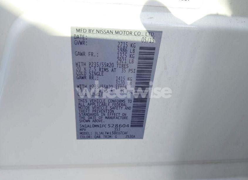 Photo 9 of 2015 Infiniti Qx60 (VIN 5N1AL0MN1FC528604)