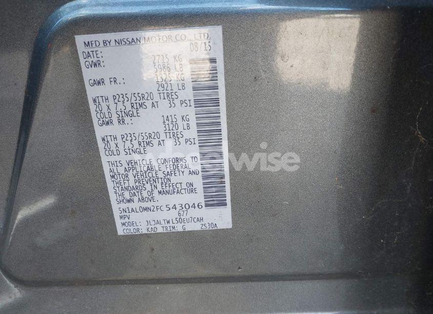 Photo 9 of 2015 Infiniti Qx60 (VIN 5N1AL0MN2FC543046)