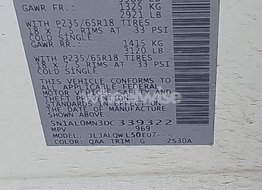 Photo 9 of 2013 Infiniti Jx35 (VIN 5N1AL0MN3DC339322)