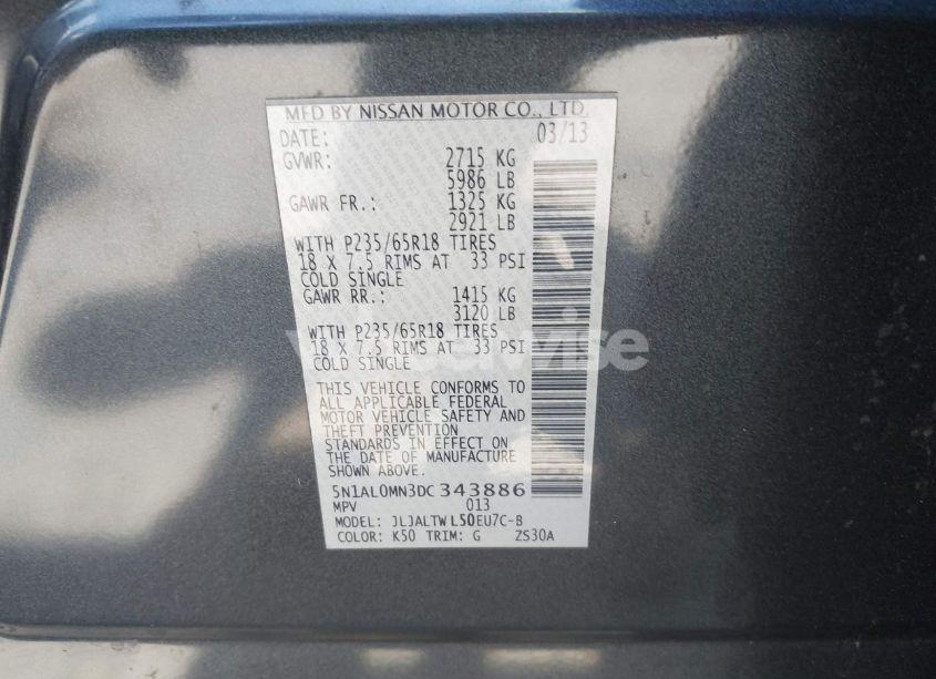 Photo 9 of 2013 Infiniti Jx35 (VIN 5N1AL0MN3DC343886)