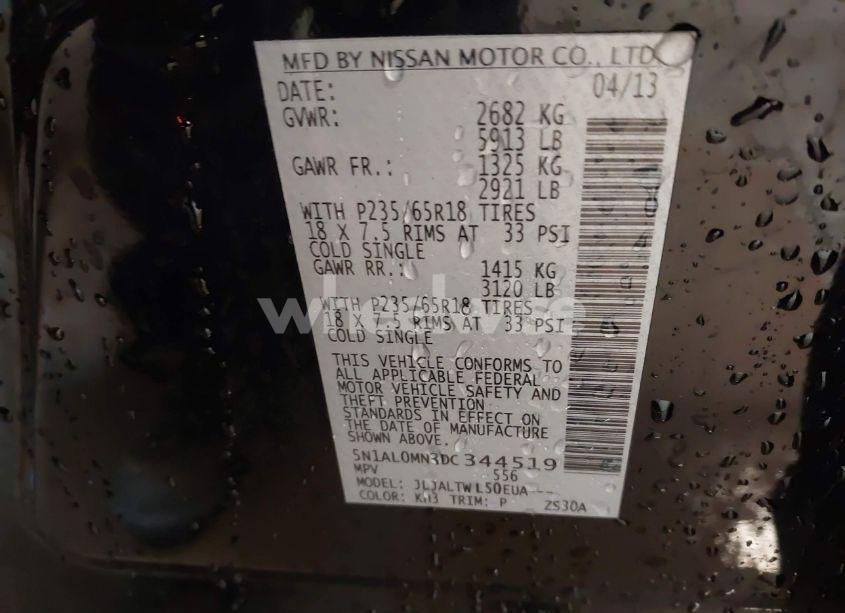 Photo 9 of 2013 Infiniti Jx35 (VIN 5N1AL0MN3DC344519)