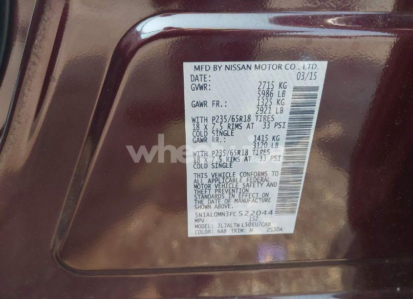 Photo 9 of 2015 Infiniti Qx60 (VIN 5N1AL0MN3FC522044)