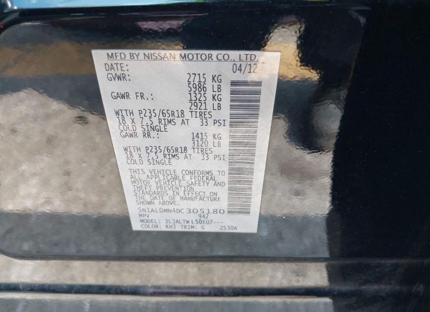 Photo 9 of 2013 Infiniti Jx35 (VIN 5N1AL0MN4DC305180)