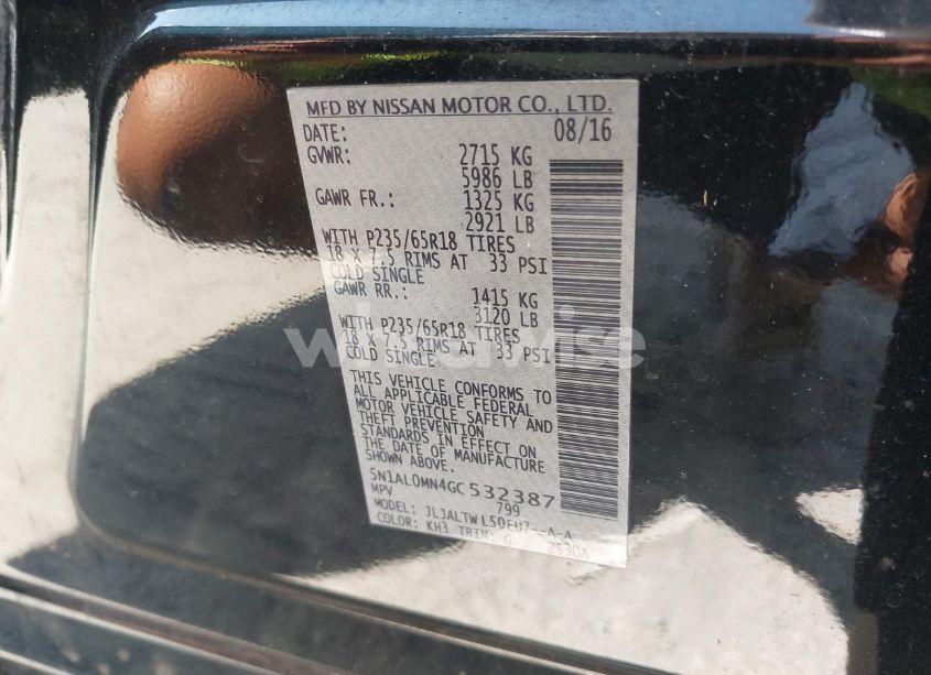 Photo 9 of 2016 Infiniti Qx60 (VIN 5N1AL0MN4GC532387)